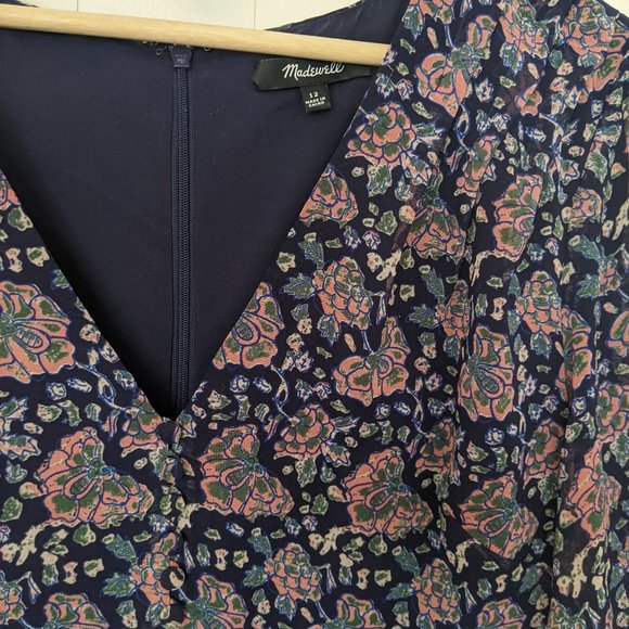 Madewell Orchard Flutter-Sleeve Dress in Fan Floral Mix, Size 12 - Picture 3 of 4